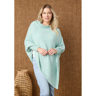 Dylan Sweater Poncho - Coral Heather