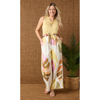 Erin Pleat Back V-Neck Tank - Spruce Green