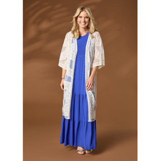 Janie Solid Tiered Maxi Dress - Cobalt Blue