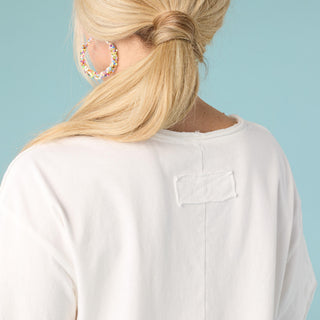 Molly Relaxed Tee with Back Patch Detail - Pink Glo