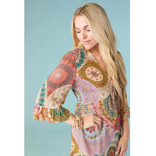 Cora V-Neck Maxi Dress - Bold Print