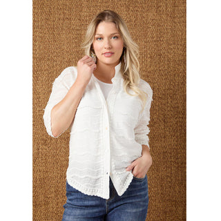 Jenny Button Front Top - White