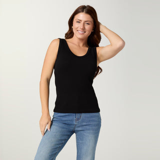 Ultra-Lush Reversible Seamless Ribbed Tank - Black