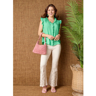 Julie Ruffle Tank - Pink Glo