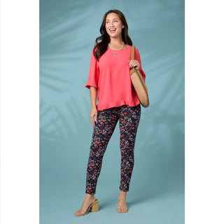 Kenna Elbow Sleeve Ruffle Top - Patriot Blue