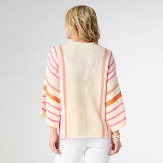 Gretchen Relaxed 3/4 Sleeve Striped Sweater - Final Sale