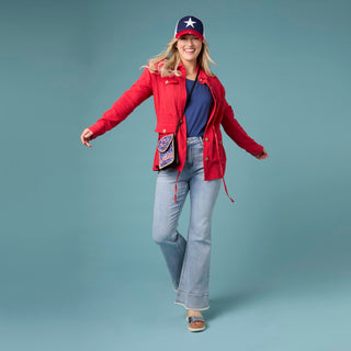 Hazel Gauze Button Front Cardigan - Tango Red