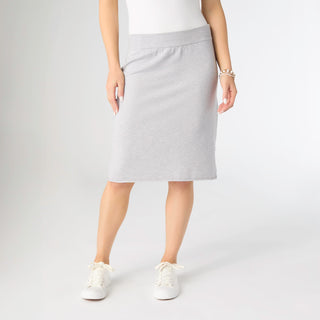 Lightweight Heavenly-Luxe Mid Length Skirt - Light Heather Grey