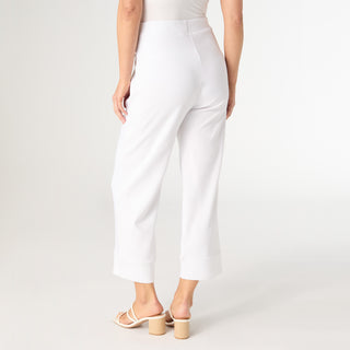 Georgie Wide Leg Cropped - White