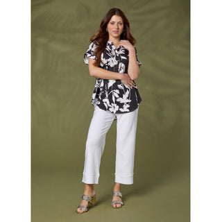 Georgie Wide Leg Cropped - White