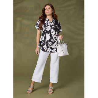 Georgie Wide Leg Cropped - Bright Rose