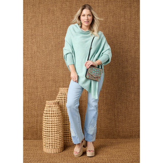 EverStretch Flare with Checkered Insert - Light Denim