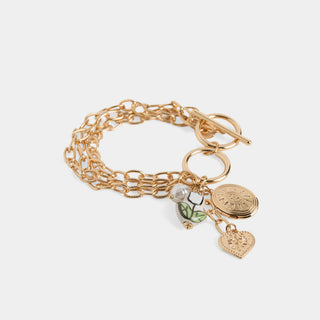 Charming Blossom T-Bar Locket Bracelet - Blue Tulip