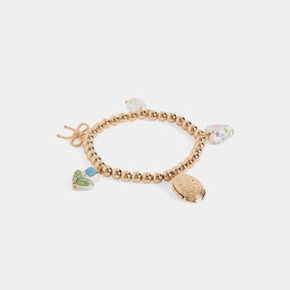 Charming Blossom Stretch Locket Bracelet - Blue Tulip