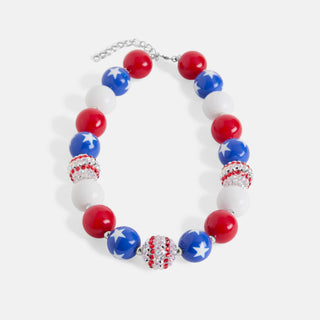 Patriotic Glee Necklace - Red/White/Blue