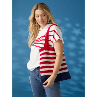 America Striped Shopper Tote