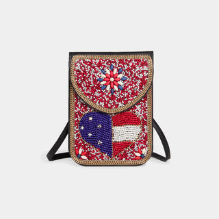 Artisan Beaded Crossbody - Red/White/Blue