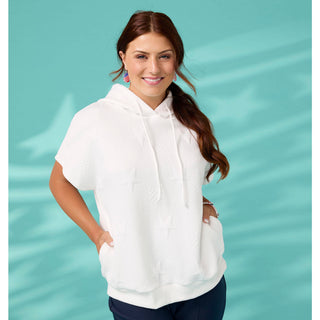 Arianna Short Sleeve Hoodie with Pockets