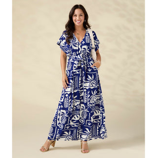 Magnolia Short Sleeve V-Neck Dress with Tie