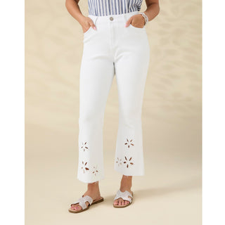 Morgan Flare Crop with Floral Cut-Out