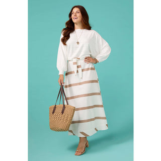 Katherine Striped Tie Waist Skirt