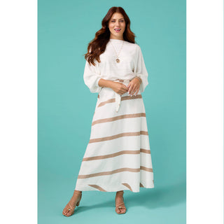 Katherine Striped Tie Waist Skirt
