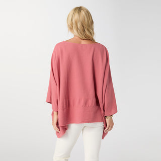 Peyton Frayed Edge Poncho - Desert Clay