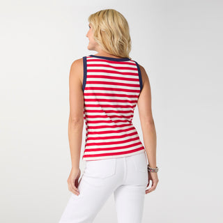 Sawyer Striped Rib Tank - Red/White