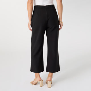 Georgie Wide Leg Crop with Side Grommets - Black