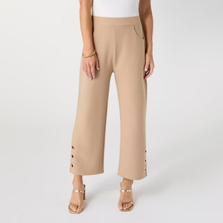 Georgie Wide Leg Crop with Side Grommets - Sand