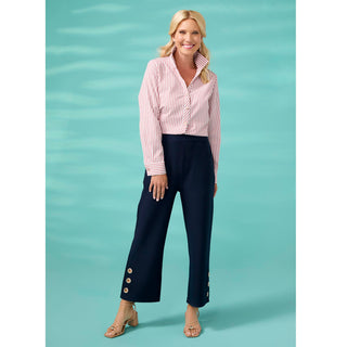 Georgie Wide Leg Crop with Side Grommets