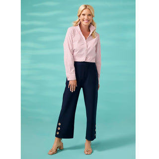 Georgie Wide Leg Crop with Side Grommets