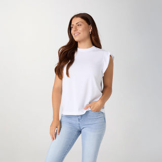 Lilly Ruffle Cap Sleeve Top - White