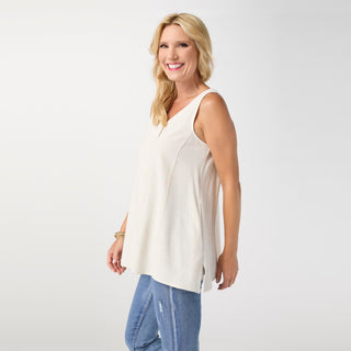 Tessa Reversible Tank with Pockets - Sand Heather