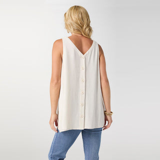 Tessa Reversible Tank with Pockets - Sand Heather