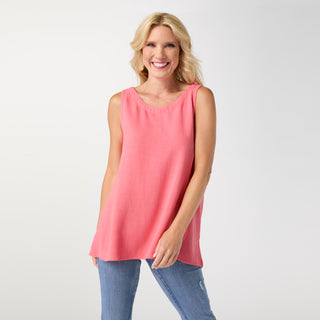 Tessa Reversible Tank with Pockets - Sunkissed Coral