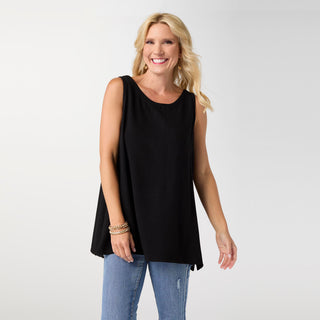 Tessa Reversible Tank with Pockets - Black