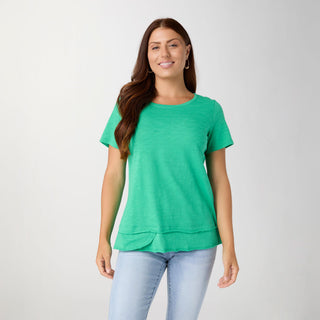 Milla Short Sleeve Tier Bottom Top - Jade Green