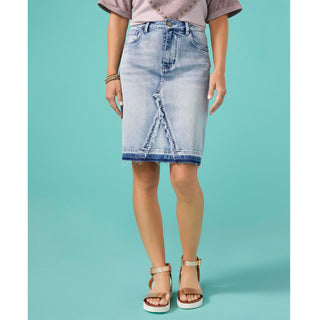 EverStretch Short Skirt with Fray Detail
