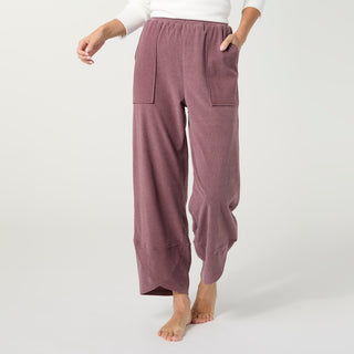 Weekend Brushed Scalloped Wide Leg Pants - Redwood