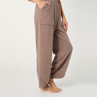 Weekend Brushed Scalloped Wide Leg Pants - Hardwood
