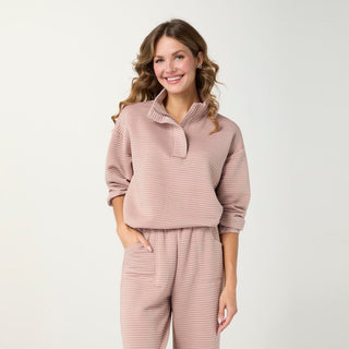 Cozymaxx Quilt Quarter Zip Long Sleeve