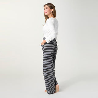 Cozymaxx Quilt Wide Leg Pants - Black/Grey