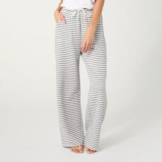 Cozymaxx Quilt Wide Leg Pants - White/Grey