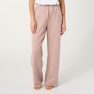 Cozymaxx Quilt Wide Leg Pants - Dusty Rose