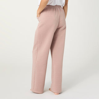 Cozymaxx Quilt Wide Leg Pants - Dusty Rose