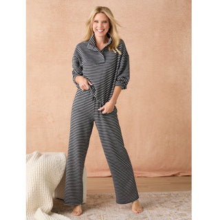 Cozymaxx Quilt Wide Leg Pants - Dusty Rose