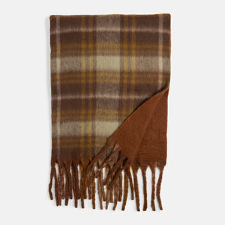 Blair Oblong Scarf - Moss Green/Chocolate
