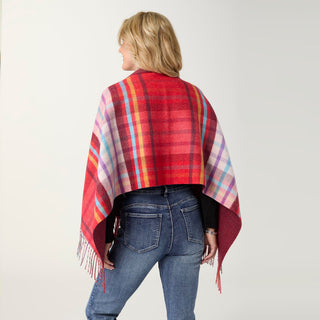 Franca Reversible Button Front Wrap - Red/Purple/Wine