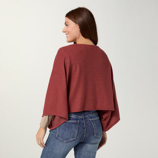 Lightweight Brushed Wrap with Buttons - Rust